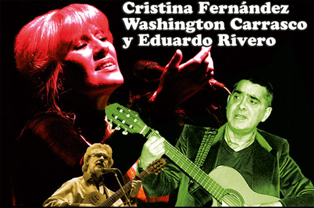 Cristina Fernández, Washington Carrasco y Eduardo Rivero